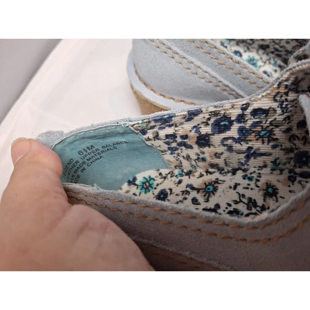RAMPAGE women's Light Blue Suede Oxford Boat Shoes Loafers Moccasins Size 6.5